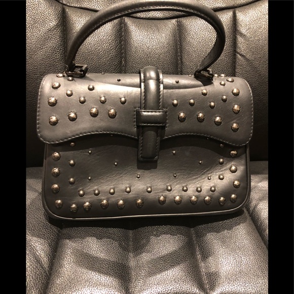 Bruno Magli Handbags - BRUNO MAGLI/Black Leather Studded/Hand bag /